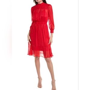 NWT Nanette Lepore Red Sheer Dress